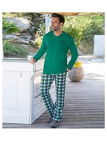 Groen geruite pyjama van katoen - atlas for men