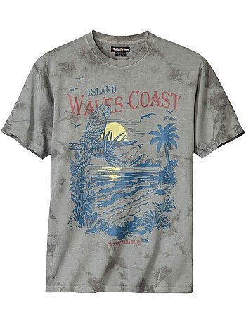 Groen tie-dye t-shirt met print - atlas for men