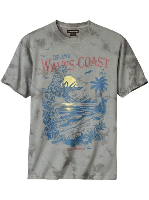 Groen tie-dye T-shirt met print - ATLAS FOR MEN - Kiabi Groen tie-dye T-shirt met print - ATLAS FOR MEN - Kiabi