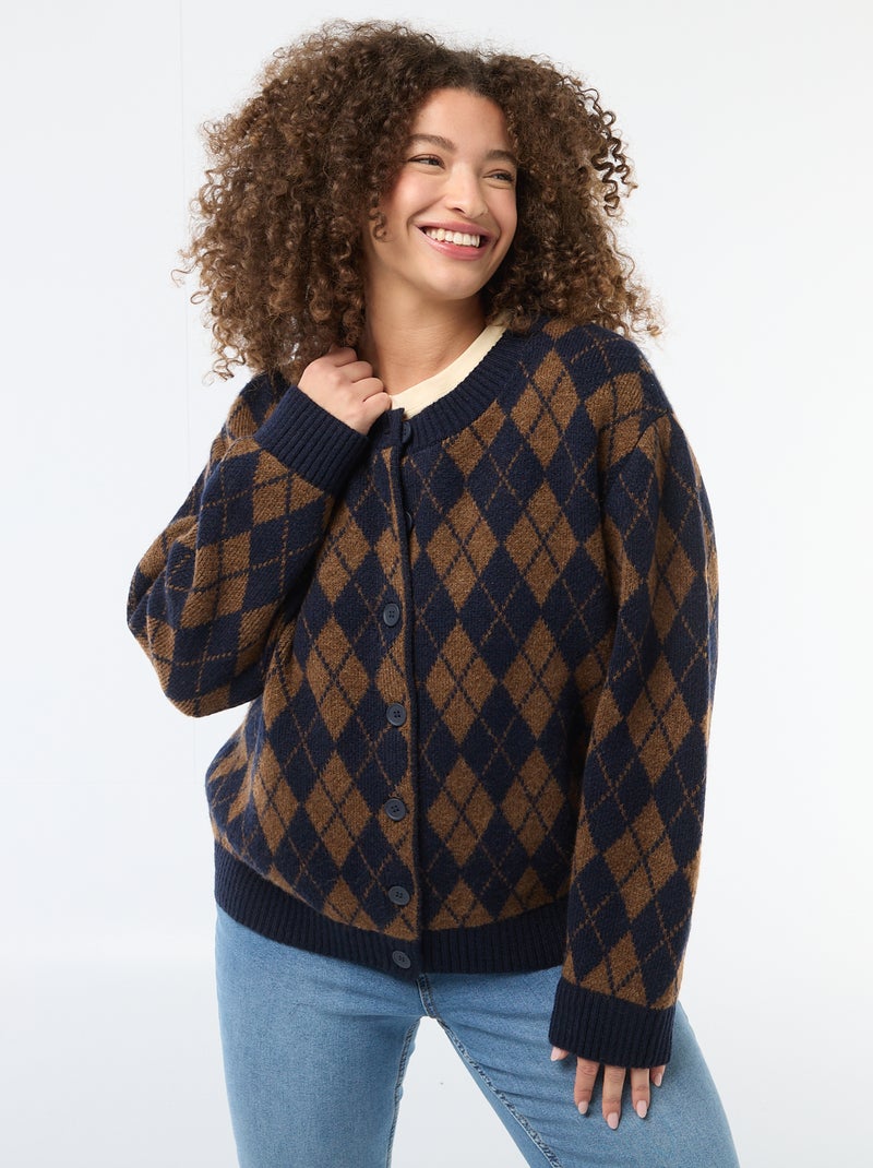 Grofgebreid vest Blauw - Kiabi