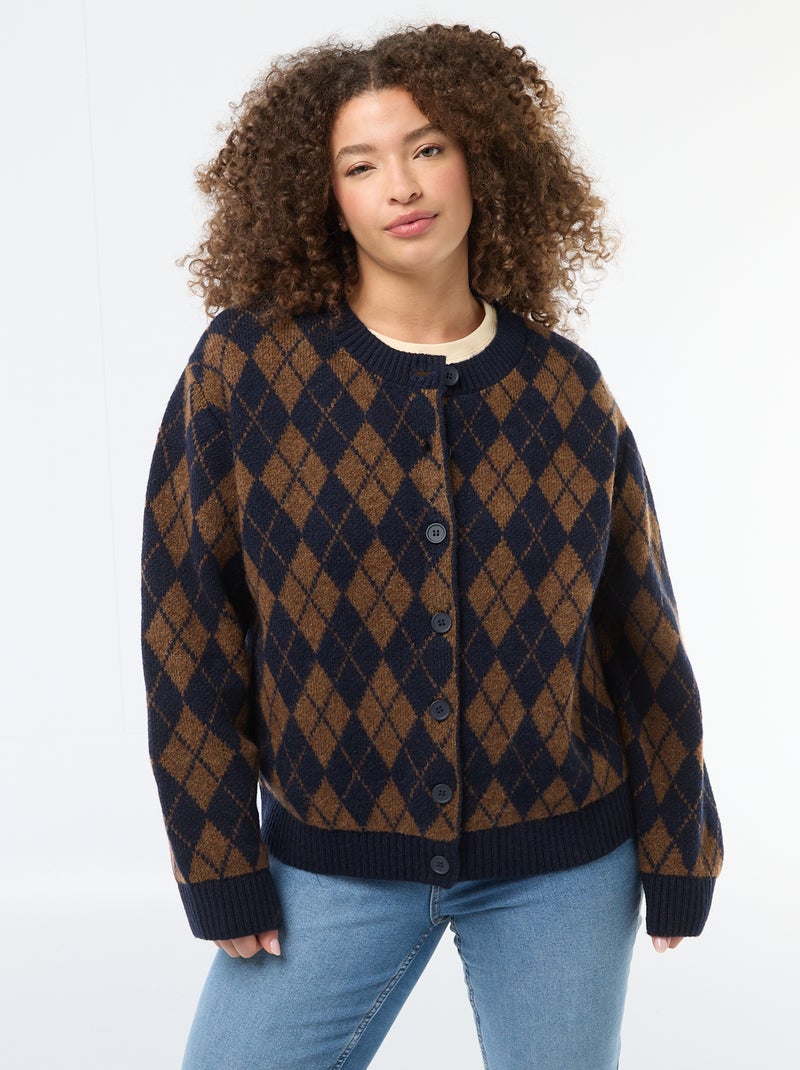 Grofgebreid vest Blauw - Kiabi