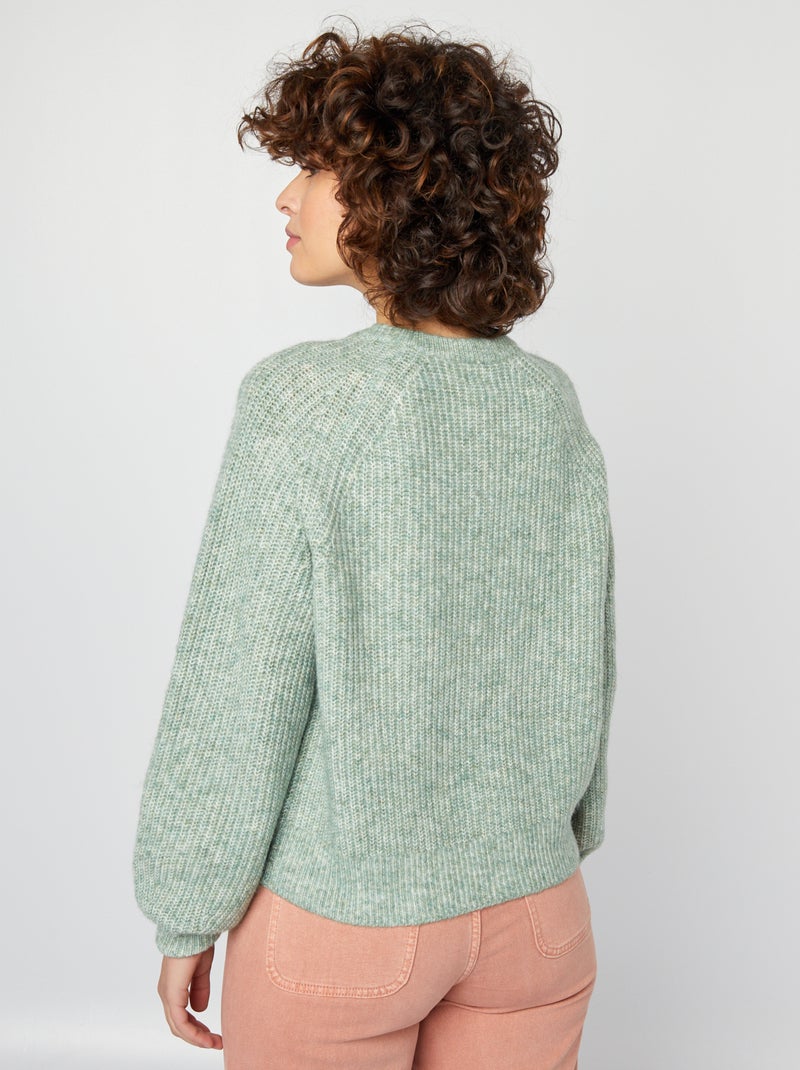 Grofgebreid vest GROEN - Kiabi