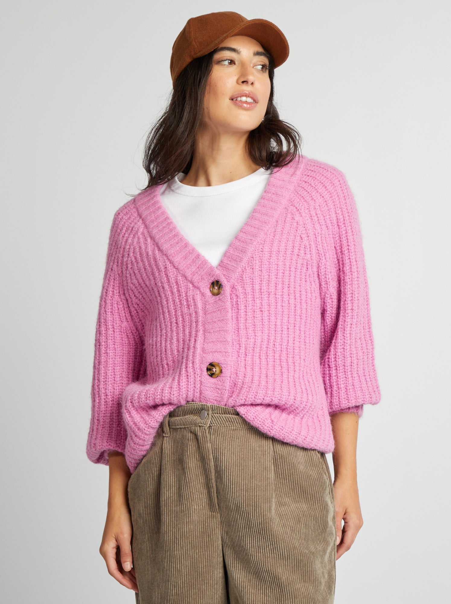 Gebreid vest voor dames, grof gebreid oversized, cardigan, elegant, herfst, winter, gebreide jas, open voorkant, sweater, grof gebreide jas, casual