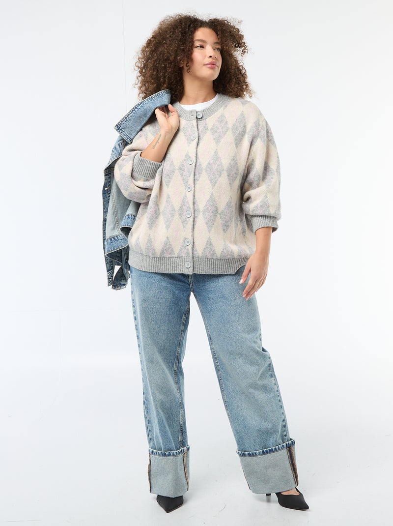 Grofgebreid vest Wit - Kiabi