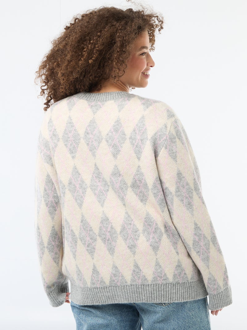 Grofgebreid vest Wit - Kiabi