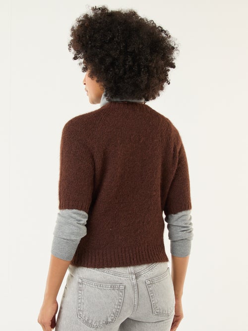 Grofgebreide trui met korte mouw - Kiabi