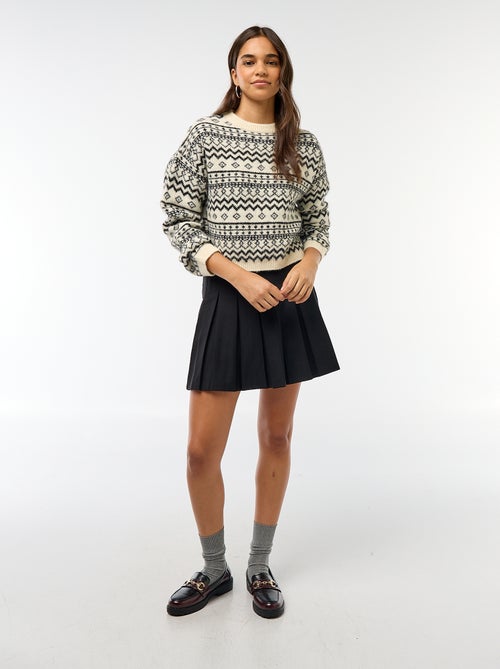 Grofgebreide trui met ronde hals - Kiabi