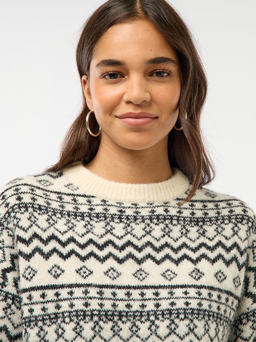 Grofgebreide trui met ronde hals - Kiabi