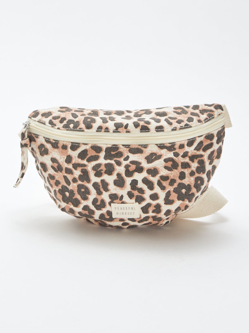 Groot heuptasje met geweven etiket BRUIN - Kiabi