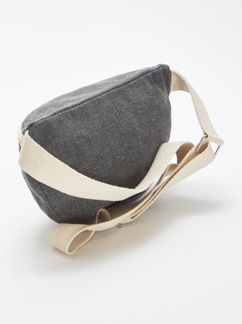 Groot heuptasje met geweven etiket zwart - Kiabi