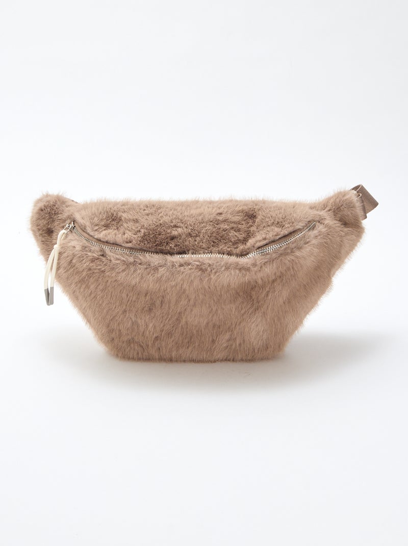 Groot heuptasje van imitatiebont Grijs - Kiabi