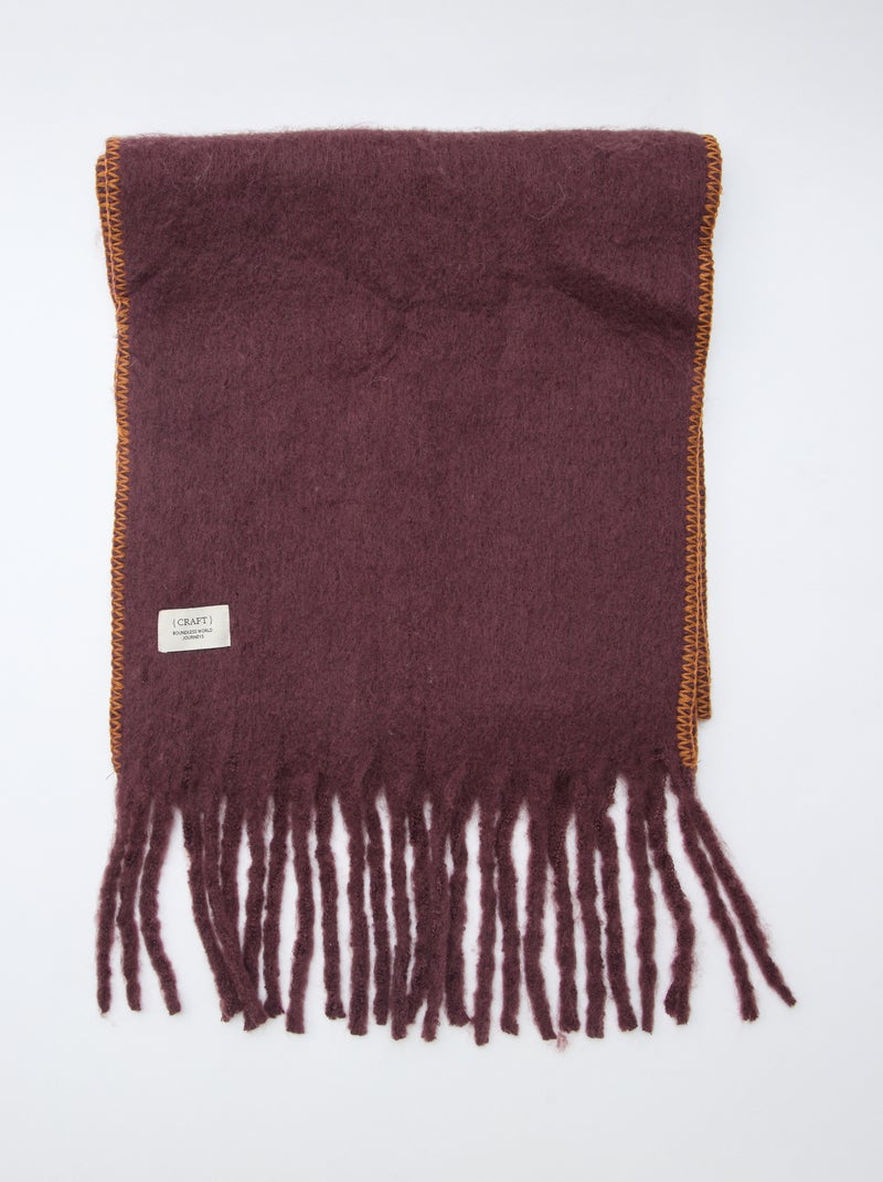 Grosse écharpe douce à franges Marron - Kiabi