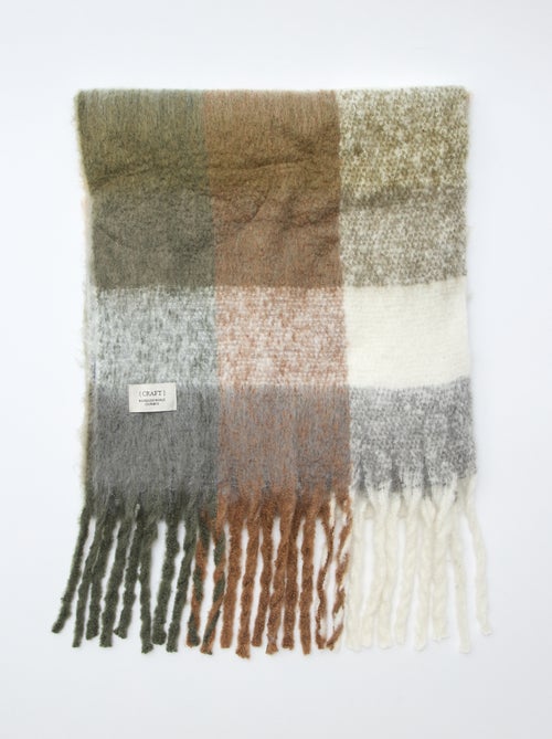 Grosse écharpe douce à franges - Kiabi