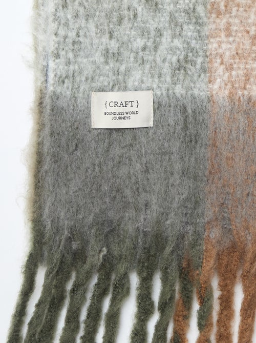 Grosse écharpe douce à franges - Kiabi