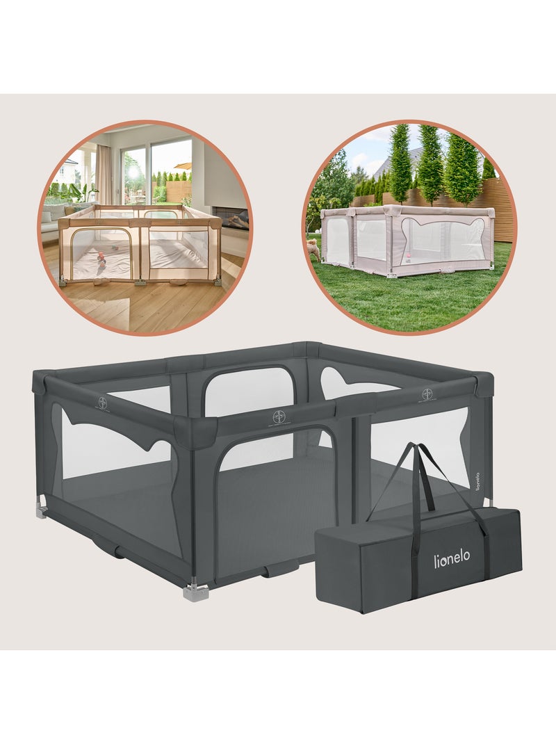 Grote Babybox LIONELO Florence - Snelle Montage - Ruim - Inclusief Reistas Grijs - Kiabi