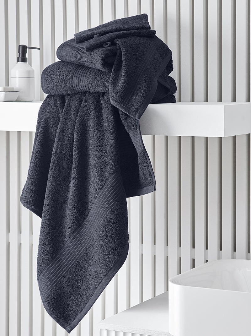 Grote badhanddoek 90 x 150 cm marineblauw - Kiabi