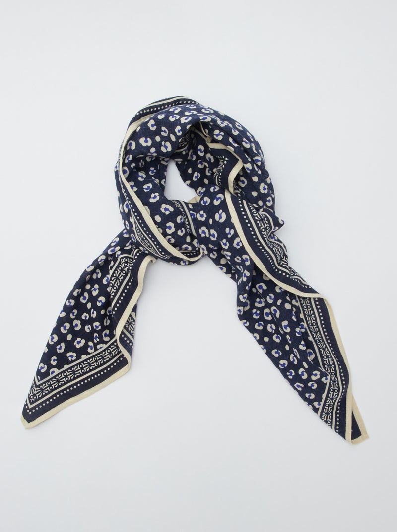 Grote foulard met print BLAUW - Kiabi