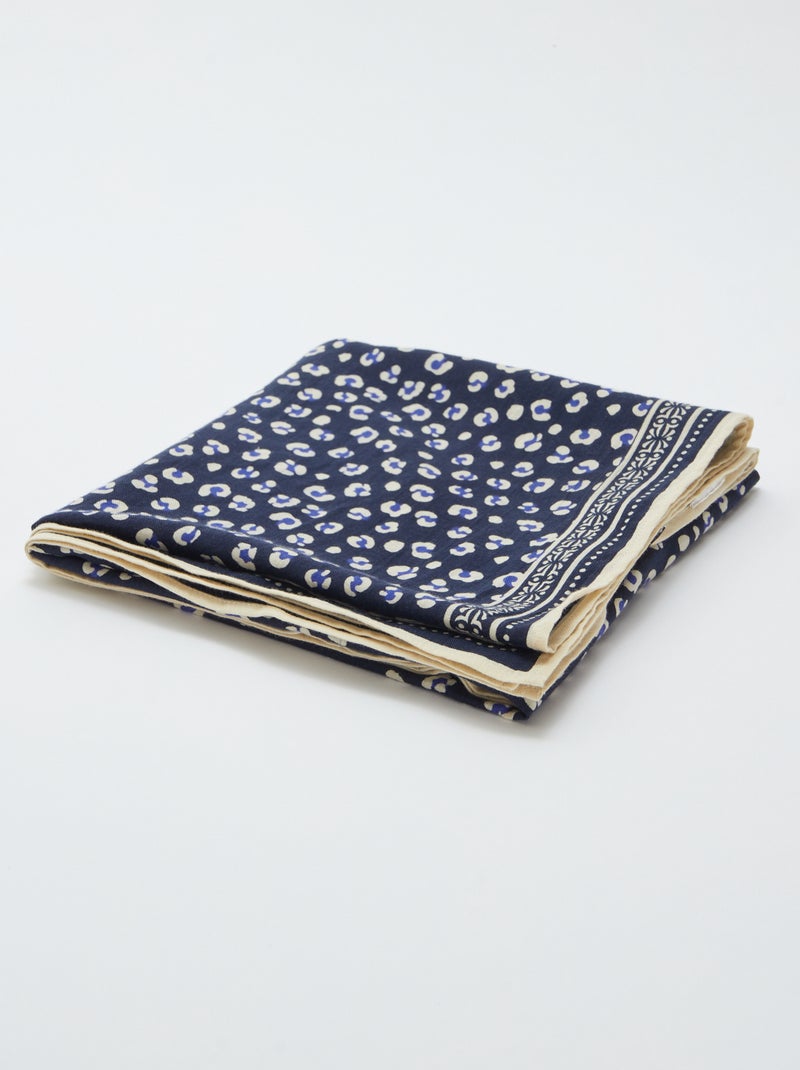 Grote foulard met print BLAUW - Kiabi