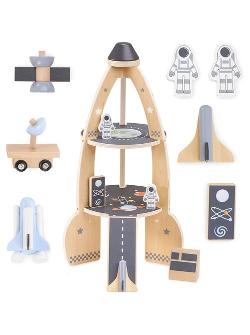 Grote houten raket van 52 cm met rover en accessoires – ruimteavontuur vanaf 3 jaar - Kiabi Grote houten raket van 52 cm met rover en accessoires – ruimteavontuur vanaf 3 jaar - Kiabi