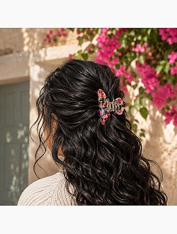 Grote krab haarclip met iriserend parelmoereffect