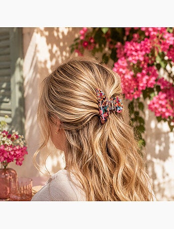 Grote krab haarclip met iriserend parelmoereffect
