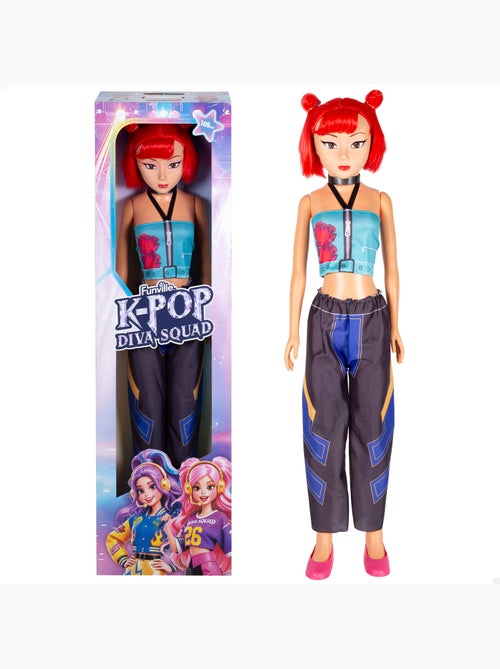 Grote pop 105 cm rood haar +3 jaar k-pop diva squad - Kiabi
