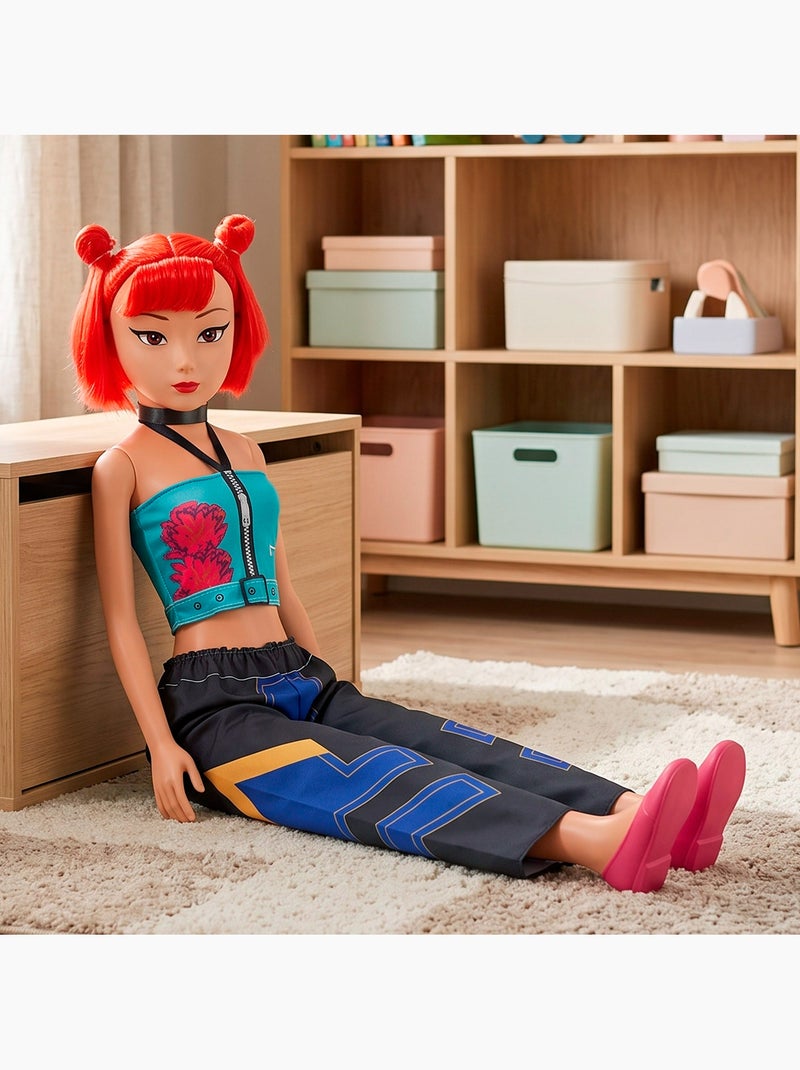 Grote pop 105 cm rood haar +3 jaar k-pop diva squad N.v.t. - Kiabi