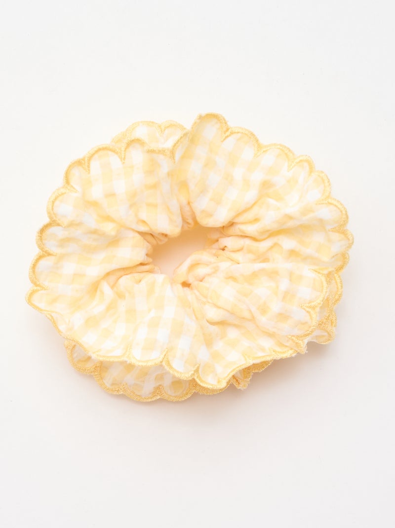 Grote scrunchie met vichyruit Geel - Kiabi