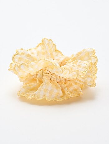 Grote scrunchie met vichyruitjes
