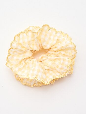 Grote scrunchie met vichyruitjes
