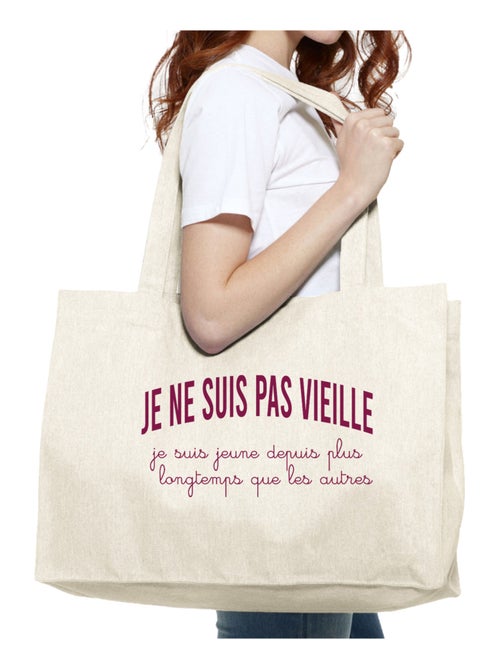 Grote shopper JE NE SUIS PAS VIEILLE, JE SUIS JEUNE DEPUIS PLUS LONGTEMPS QUE LES AUTRES - Kiabi Grote shopper JE NE SUIS PAS VIEILLE, JE SUIS JEUNE DEPUIS PLUS LONGTEMPS QUE LES AUTRES - Kiabi