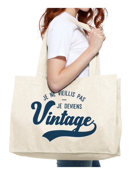 Grote shopper JE NE VIEILLIS PAS JE DEVIENS VINTAGE - Kiabi Grote shopper JE NE VIEILLIS PAS JE DEVIENS VINTAGE - Kiabi