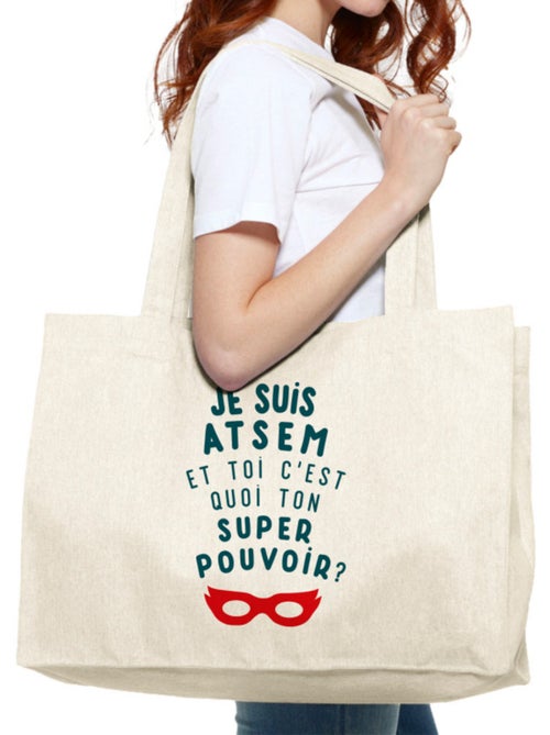 Grote shopper JE SUIS ATSEM ET TOI C'EST QUOI TON SUPER POUVOIR ? - Kiabi Grote shopper JE SUIS ATSEM ET TOI C'EST QUOI TON SUPER POUVOIR ? - Kiabi