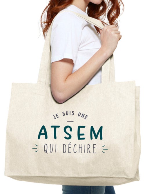 Grote shopper JE SUIS UNE ATSEM QUI DÉCHIRE - Kiabi Grote shopper JE SUIS UNE ATSEM QUI DÉCHIRE - Kiabi