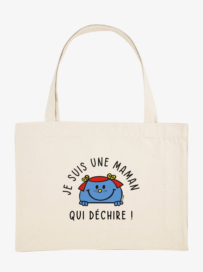 Grote shopper JE SUIS UNE MAMAN QUI DECHIRE Beige - Kiabi