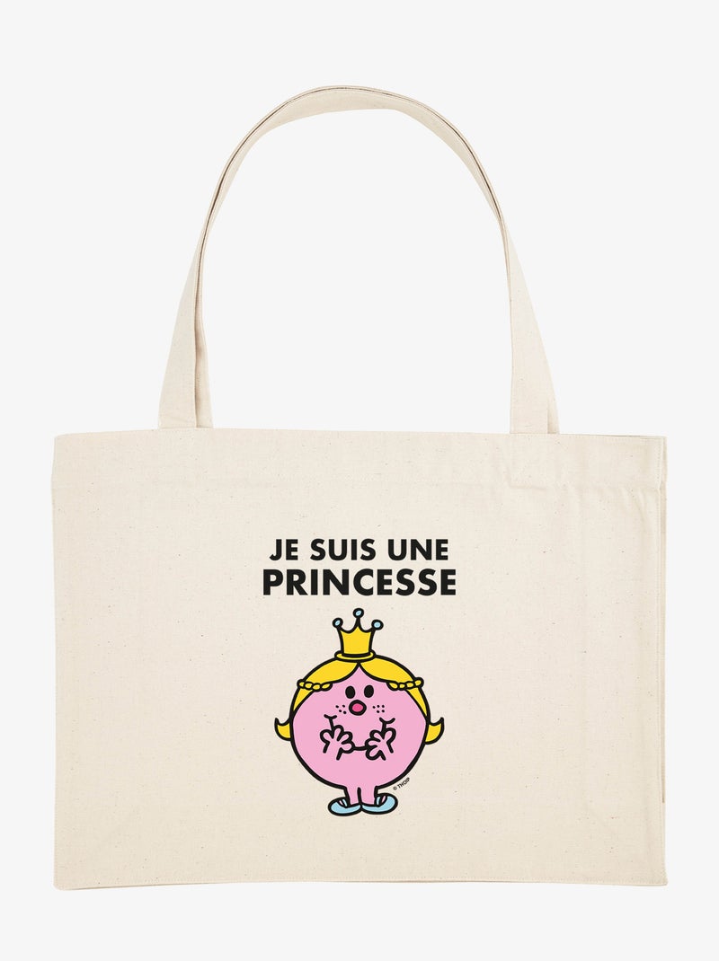 Grote shopper JE SUIS UNE PRINCESSE FACE Beige - Kiabi
