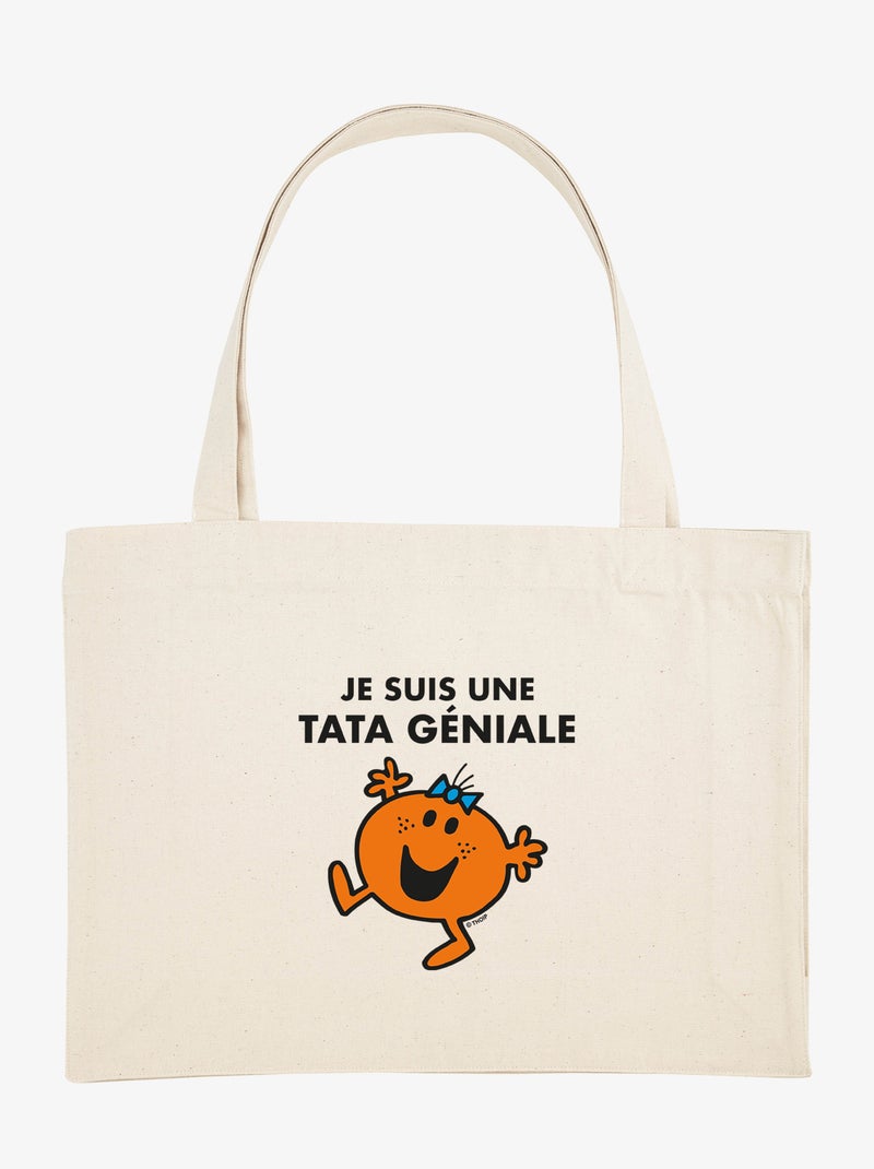 Grote shopper JE SUIS UNE TATA GENIALE Beige - Kiabi