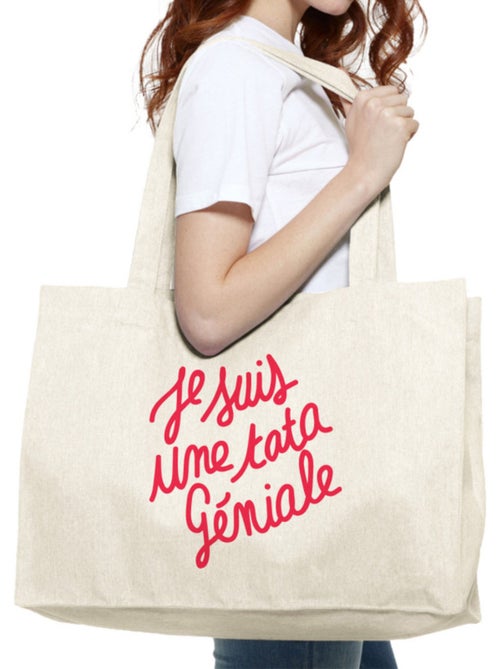 Grote shopper JE SUIS UNE TATA GÉNIALE - Kiabi Grote shopper JE SUIS UNE TATA GÉNIALE - Kiabi