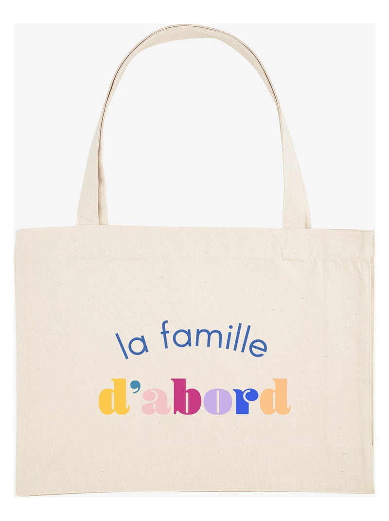 Grote shopper LA FAMILLE D'ABORD Beige - Kiabi