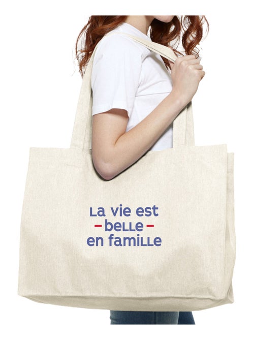 Grote shopper LA VIE EST BELLE EN FAMILLE COEUR - Kiabi Grote shopper LA VIE EST BELLE EN FAMILLE COEUR - Kiabi
