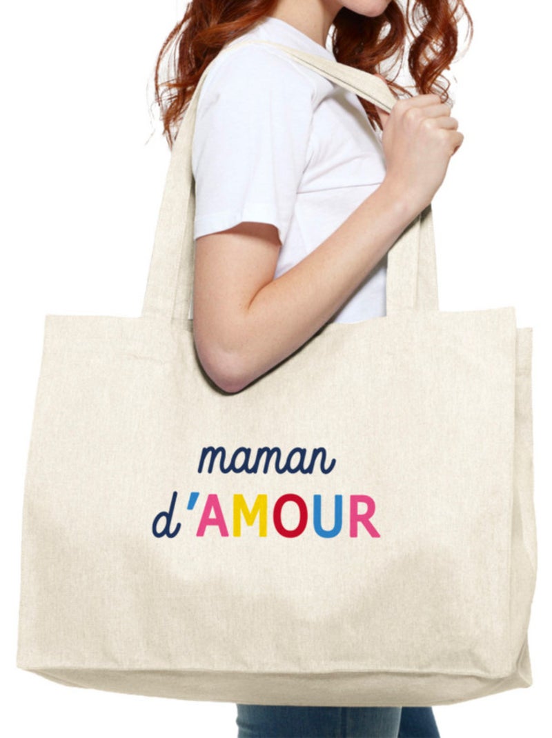 Grote shopper MAMAN D'AMOUR COLORÉE WAF Beige - Kiabi