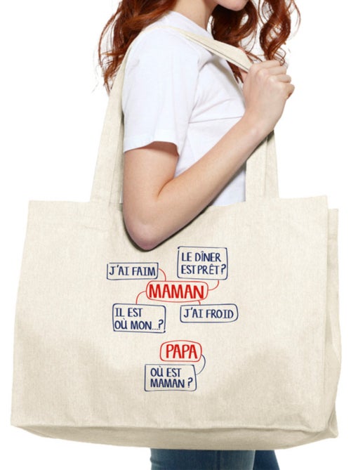 Grote shopper MAMAN J'AI FAIM, LE DINER EST PRÊT? IL EST OÙ MON?... - Kiabi Grote shopper MAMAN J'AI FAIM, LE DINER EST PRÊT? IL EST OÙ MON?... - Kiabi