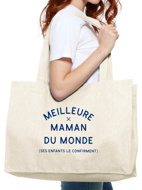 Grote shopper MEILLEURE MAMAN DU MONDE (SES ENFANTS LE CONFIRMENT) 2 WAF - Kiabi Grote shopper MEILLEURE MAMAN DU MONDE (SES ENFANTS LE CONFIRMENT) 2 WAF - Kiabi