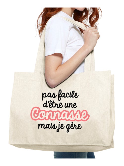 Grote shopper PAS FACILE D'ÊTRE UNE CONNASSE MAIS JE GÈRE - Kiabi Grote shopper PAS FACILE D'ÊTRE UNE CONNASSE MAIS JE GÈRE - Kiabi