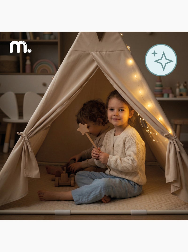 Grote speeltent tipi kinderen 110x110x120cm met led mamabrum N.v.t. - Kiabi