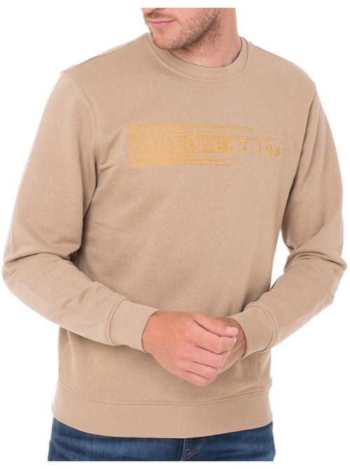 Guess beige geborduurde heren sweatshirt - Kiabi Guess beige geborduurde heren sweatshirt - Kiabi