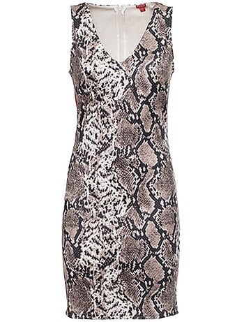 Guess bonnie dames jurk met patroon - beige