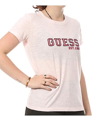 Guess college t-shirt voor dames met roos