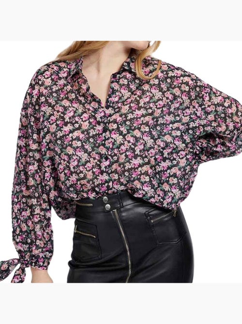 Guess dames blouse zwart/roze w1gh0jwcvf0 - Kiabi