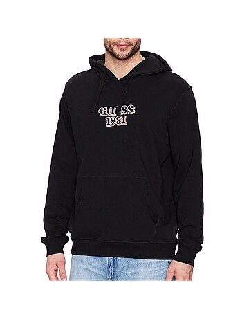 Guess heren hoodie marineblauw geborduurd